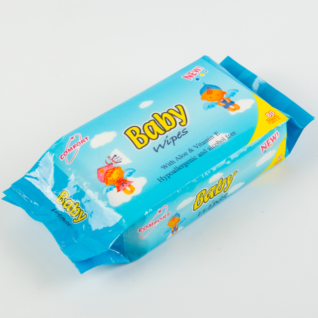 80pcs Grade alimentaire PH Organique Natural Équilibrer les lingettes de bébé avec de l'huile de coco 