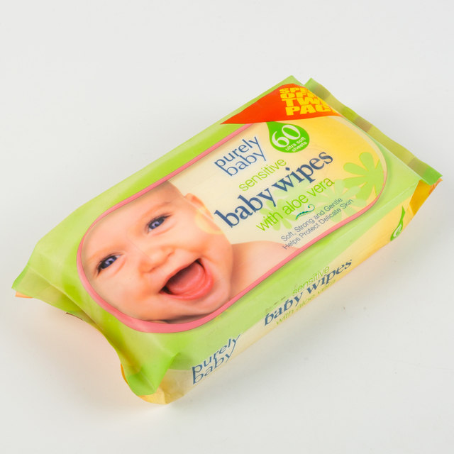 60pcs Pure Organic Natural Water Cotton Soft Touch Baby Wipes