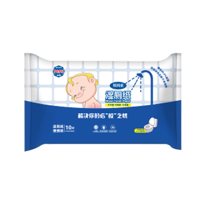 Jetable 10pcs chlore sans linable papier de toilette humide de papier linchette mouillée tissu