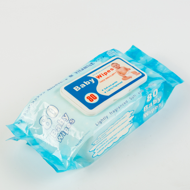Venue à chaud bio lingettes pour bébé sans danger pour la peau sensible en tissu non tissé Wet Wimp Eco-Friendly Embaltaged en 80pcs