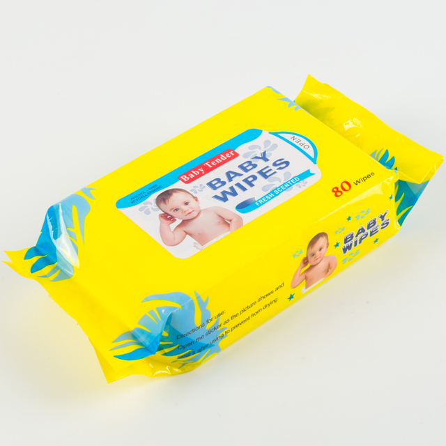 Échantillons gratuits de bonne qualité 80pieces tissu bébé amour lingettes humides